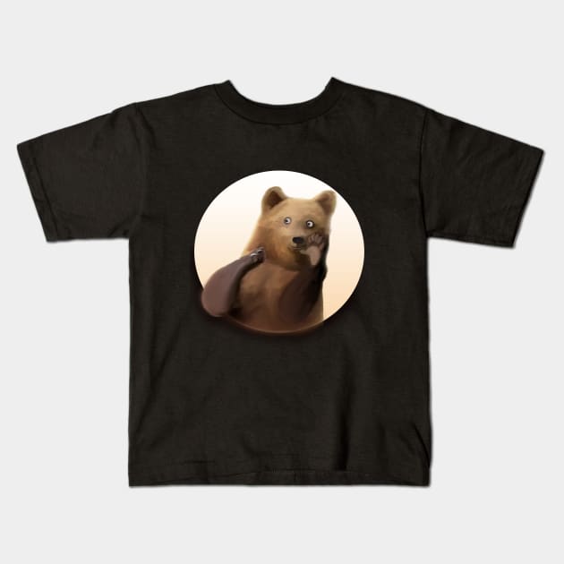 bear Kids T-Shirt by Lins-penseeltje